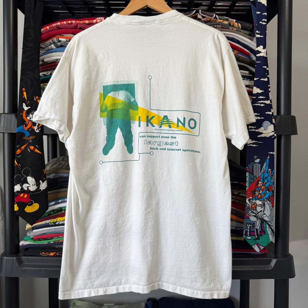 Vintage White Ikano The Internet Branding Company Graphic Tee XL Has Marks